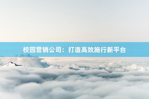 校园营销公司：打造高效施行新平台